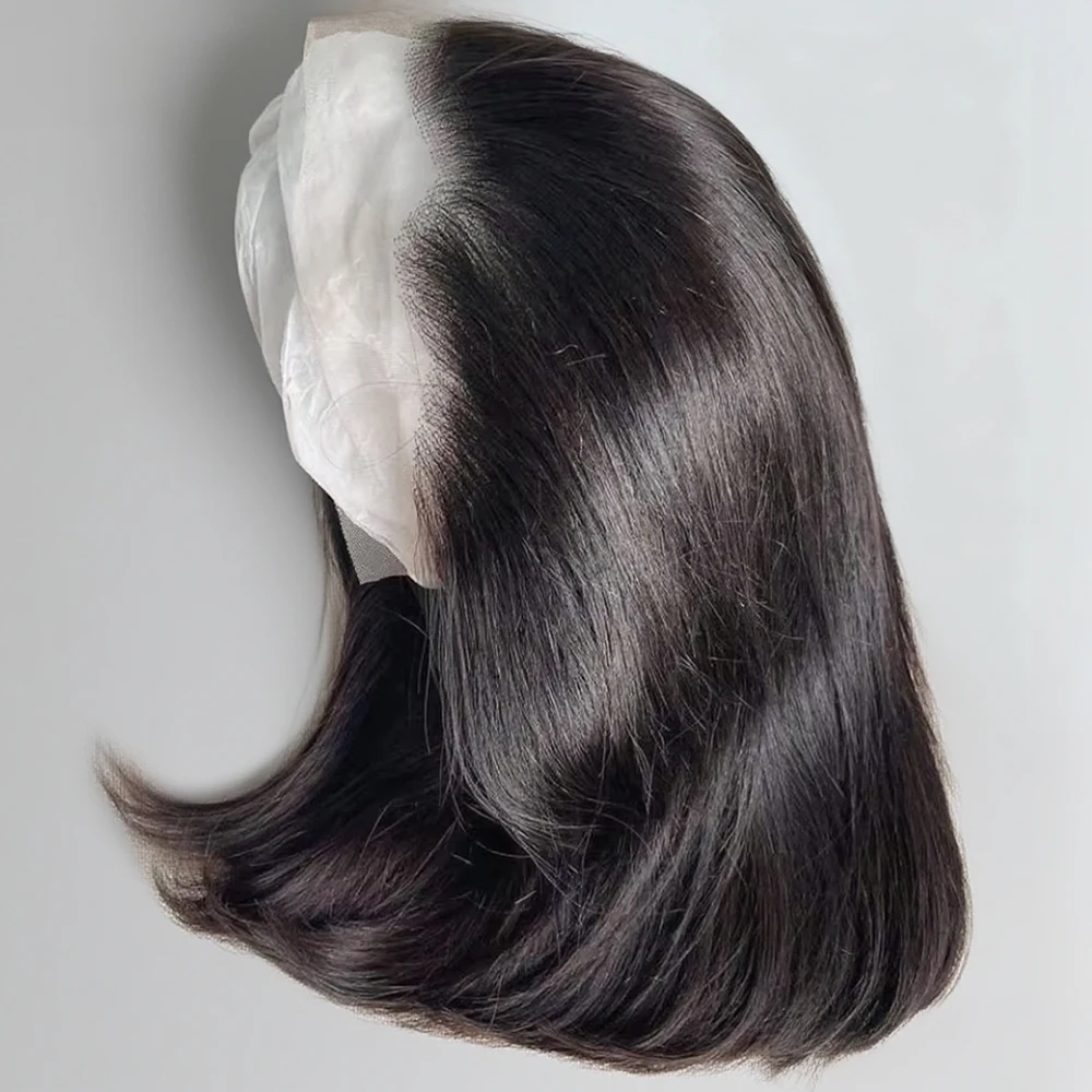 غلويليس 100 شعر الإنسان الدانتيل الباروكات الأمامية الدانتيل الشفاف شعر مستعار أمامي للنساء قبل قطعها 250% ريمي العظام مستقيم قصير بوب الباروكات #1