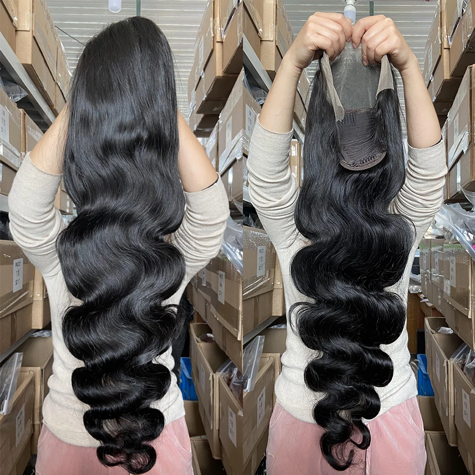 Long Body Wave Lace Front Human Hair Wigs 26-32inch Lace Wig 13X6 Lace Human Hair Wig For Women Pre Plucked Natural Hairline