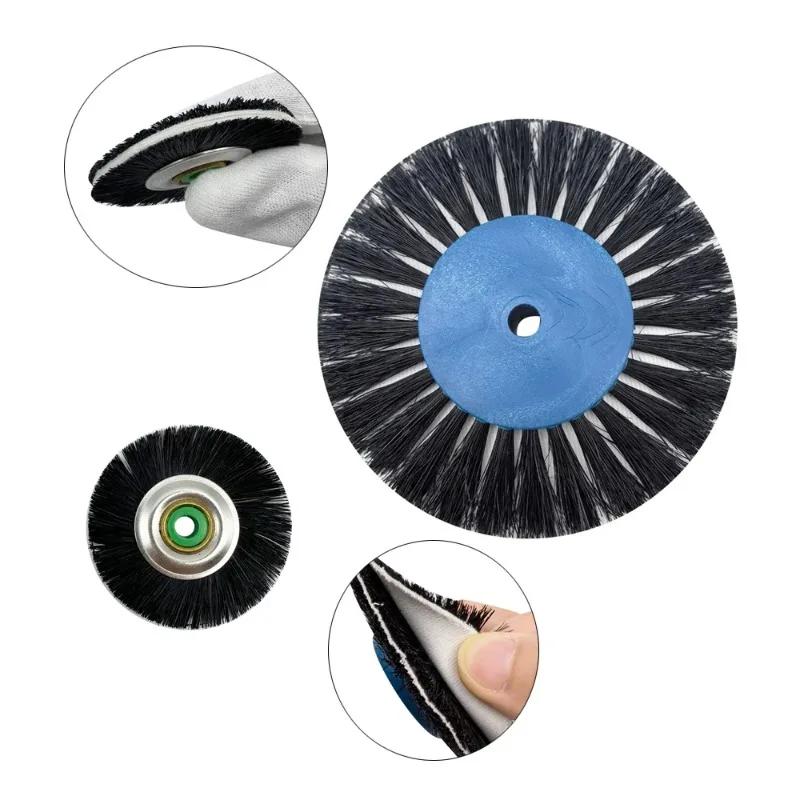 10 Pcs Black Bristle Polishing Brush with Cloth Inside for Metal Gold Silver Cleaning Buffing Professional Jewelry Tools