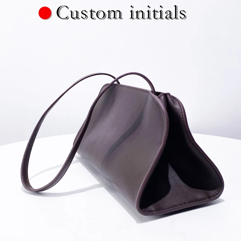 

Custom Initials Genuine Leather Small Tote Bags For Women Luxury Designer Handbags Purses 2025 New In Cowhide Underarm Shoulder