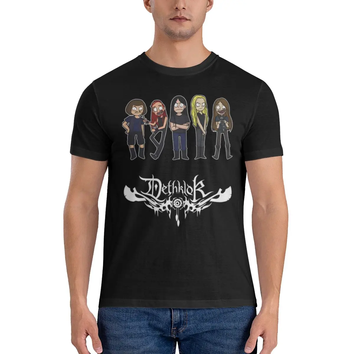 Novelty Metalocalypse T-Shirts for Men Crew Neck Pure Cotton T Shirt Dethklok Virtual Band Short Sleeve Tee Shirt Birthday Gift