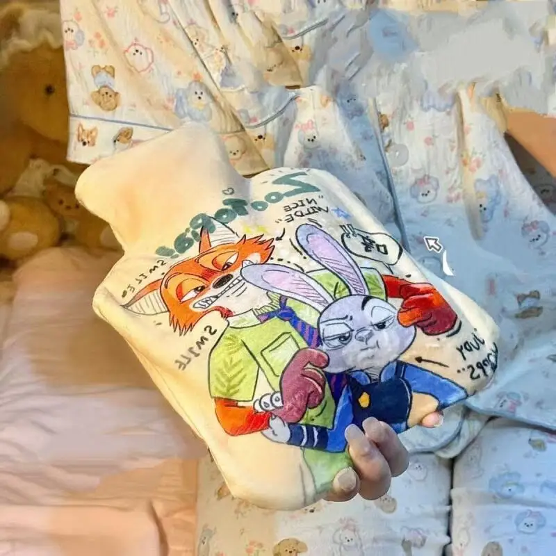 1000Ml Disney Zootopia Judy Hopps Nick Wilde bolsa térmica de relleno de agua de felpa invierno cálido manos pies desmontable amigo regalo de cumpleaños