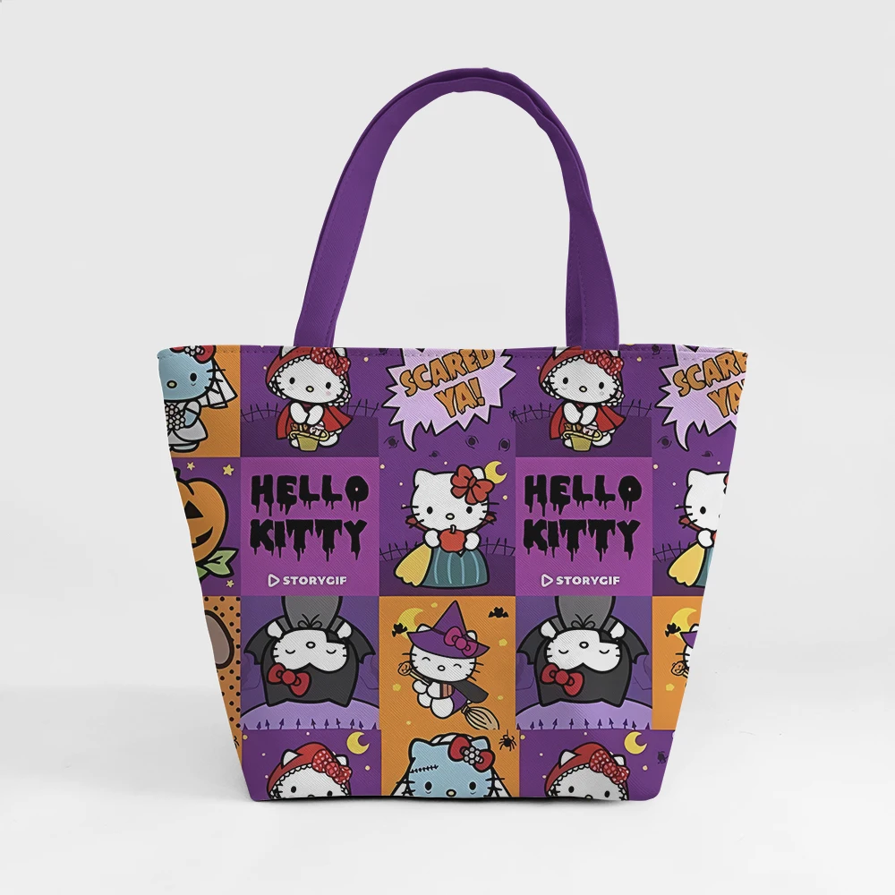 KT Cat Halloween H5541 Fashion Anime Shoulder Bags PU Casual Handbag Cartoon Tote kids Girl Gift