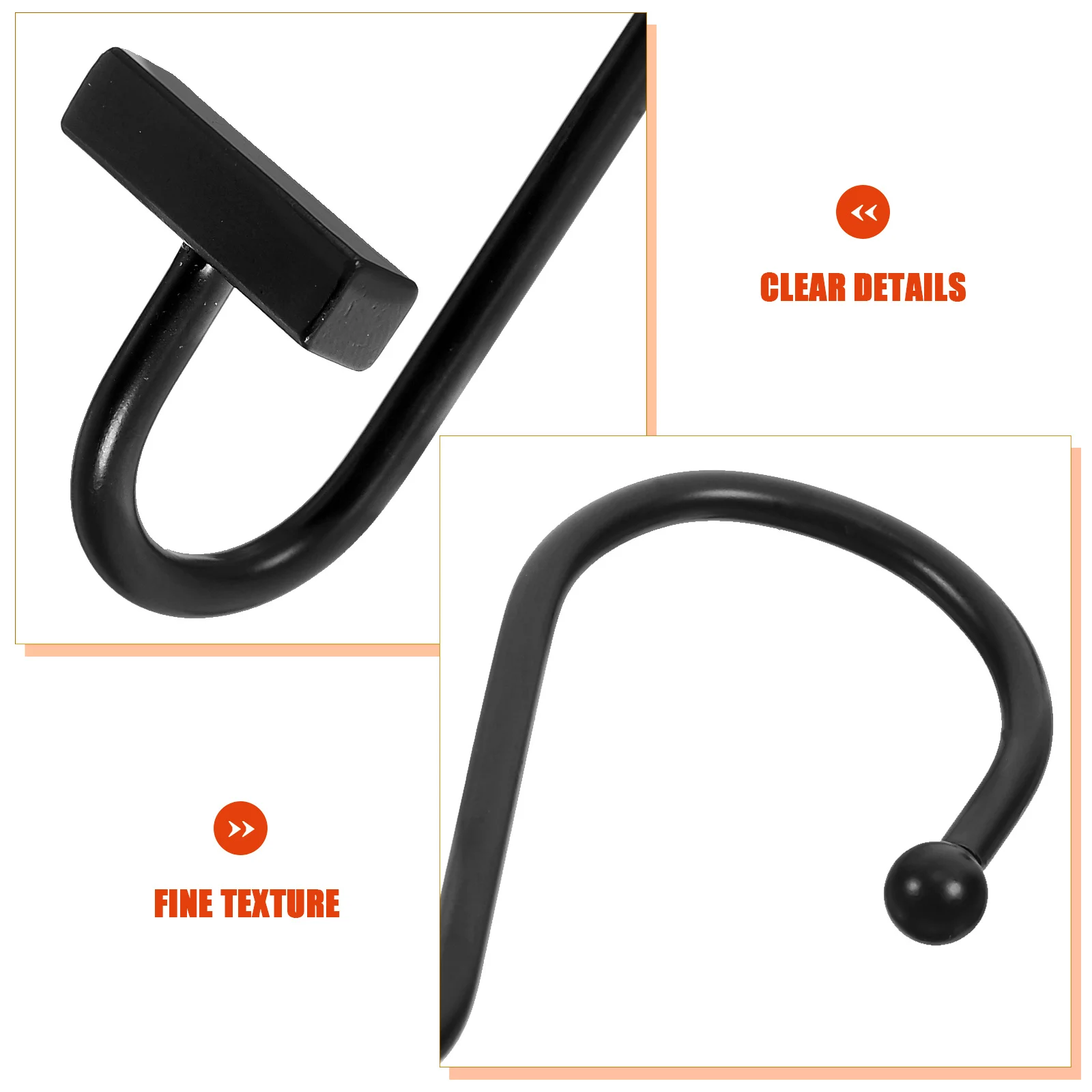 12 قطعة من خطافات ستائر الدش المعدنية على شكل حرف S لستائر غرفة النوم والحمام، شماعات قضيب الستارة المنزلقة للديكور