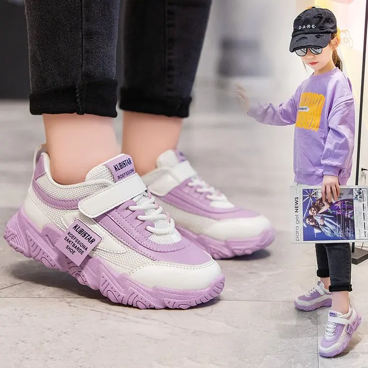 Sepatu Bayi Perempuan Kulit PU Fashion Sneakers Olahraga Lari Anak-anak Sepatu Kasual Anak-anak Bersirkulasi Tenis Sneakers Jalan Kaki