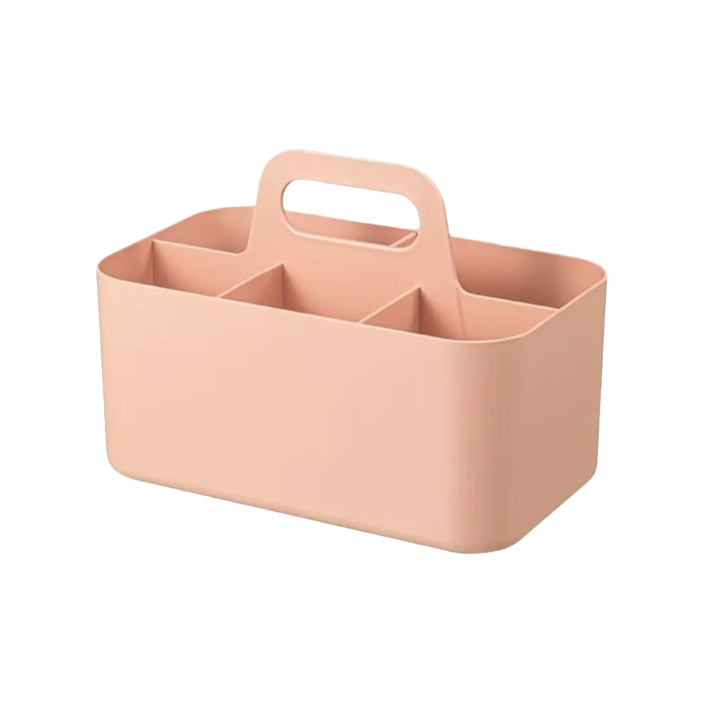 Split Compartments Pen Organizer Portable Waterproof Marker Pen Storage Box Modern Minimalist with Handle Cosmetic Organizer