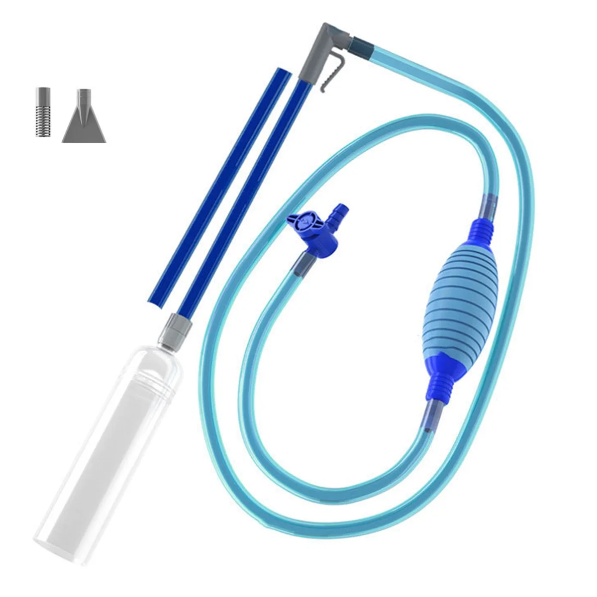 

Ручной пылесос для бассейна A71P с клапаном Ручной портативный спаVac с 2 адаптерами для насадок для грязи, трав и других мусора, синий