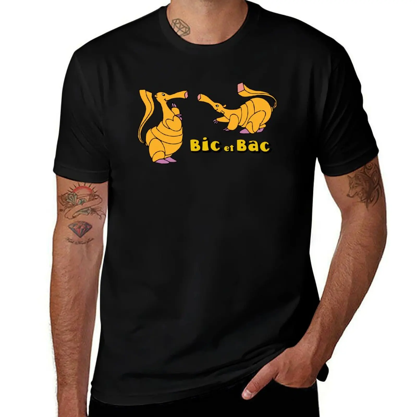 Bic and Bac Spartakus and the Sun Beneath the Sea T-Shirt Simple Solid Color Crew Neck Tee