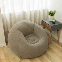 Lazy Inflatable Sofa Large Spherical Sofa Chairs Flocking PVC Lounge Bean Portable Lounger Seat Bag Home Living Room Furniture