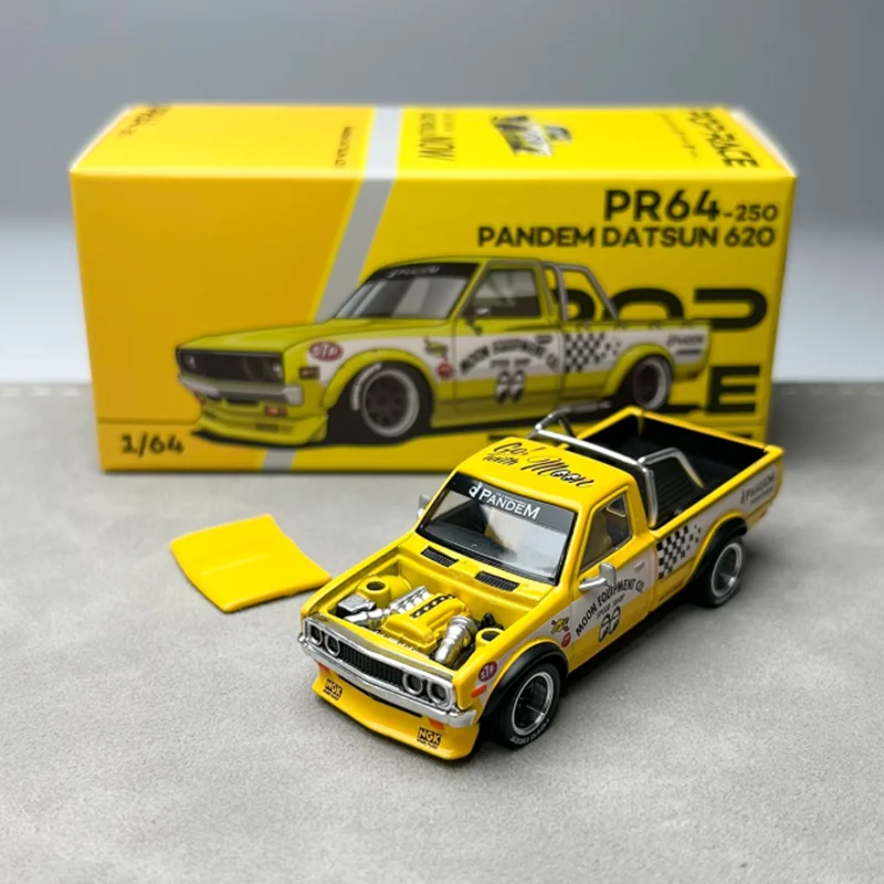 

POPRACE Diecast 1:64 Scale PANDEM 620 Pickup Truck Alloy Car Model Collection Souvenir Static Display Ornaments Holiday Gift