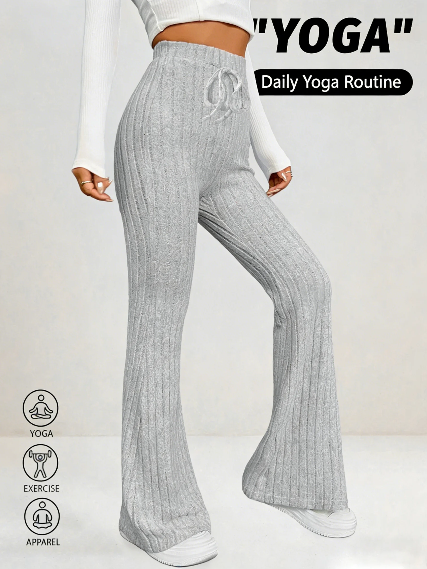 Women's Lounge Leggings Pants High Waisted Hip Lift Wide Leg Yoga Running Elastic Leggings Quick Dry Breathable Casual Wear