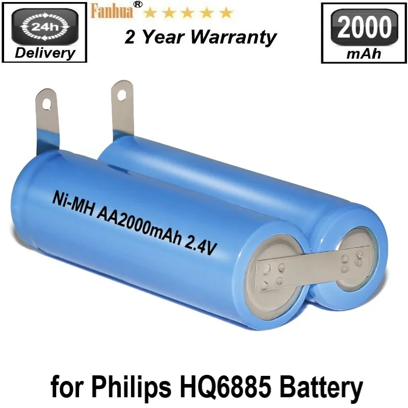 2.4V Battery for Philips HQ6885 HQ6889 HQ6890 HQ6868 HQ6870 HQ282 HQ283 HS260 HS345 HS346 HQ3845 HQ3865 shaver razors Batteries