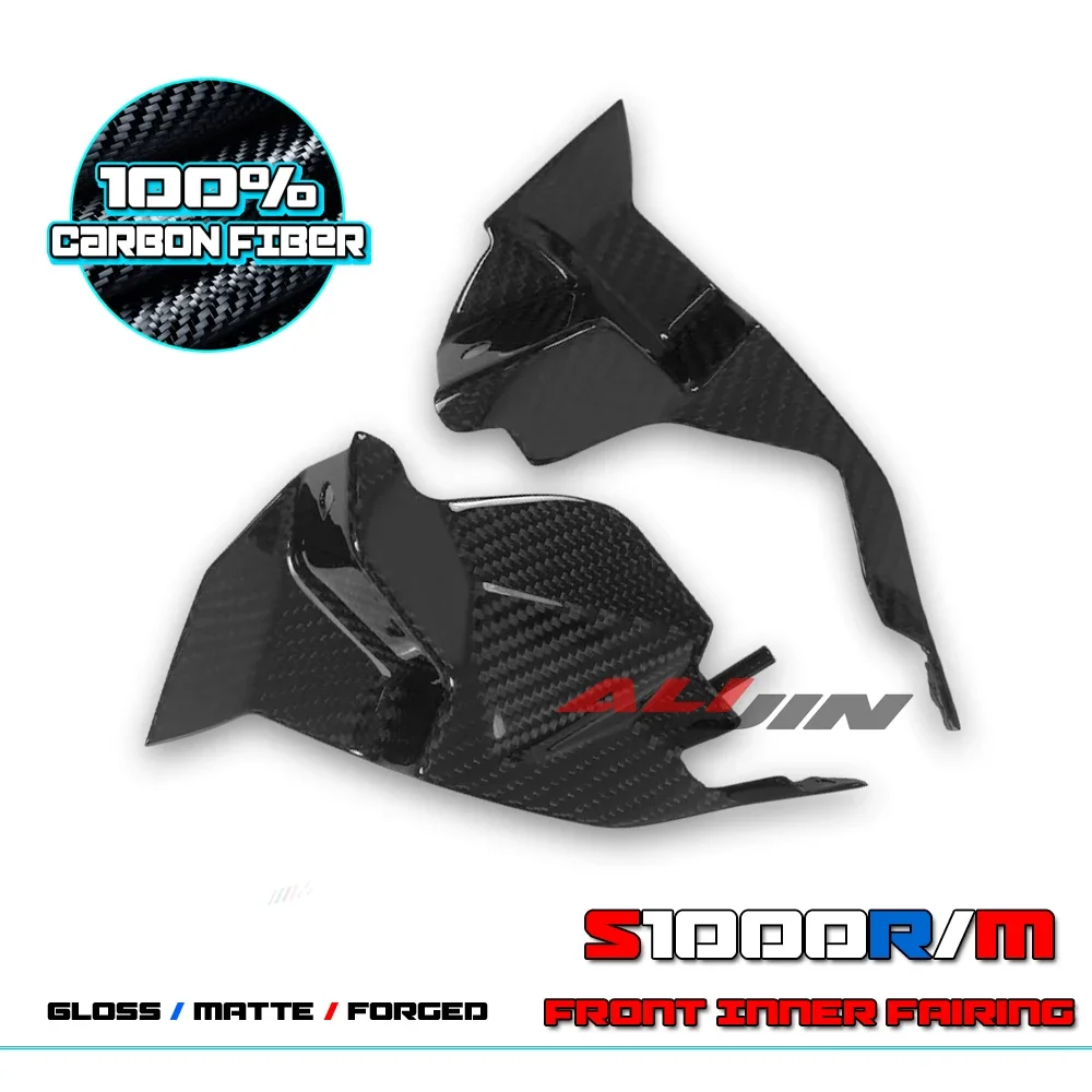 

Dry Real Carbon Fiber Motorcycle Front Side Inner Fairing DashBoard Cowling Panel Fairings Cover For BMW S1000R M1000R 2021-2024