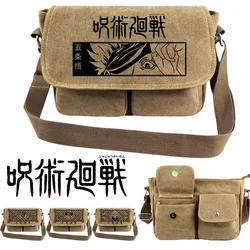 Jujutsu Kaisen Messenger Bag Anime Travel Student Outdoor Canvas Cartoon Shoulder Men Boys Crossbody Storage Casual Fashion Bag