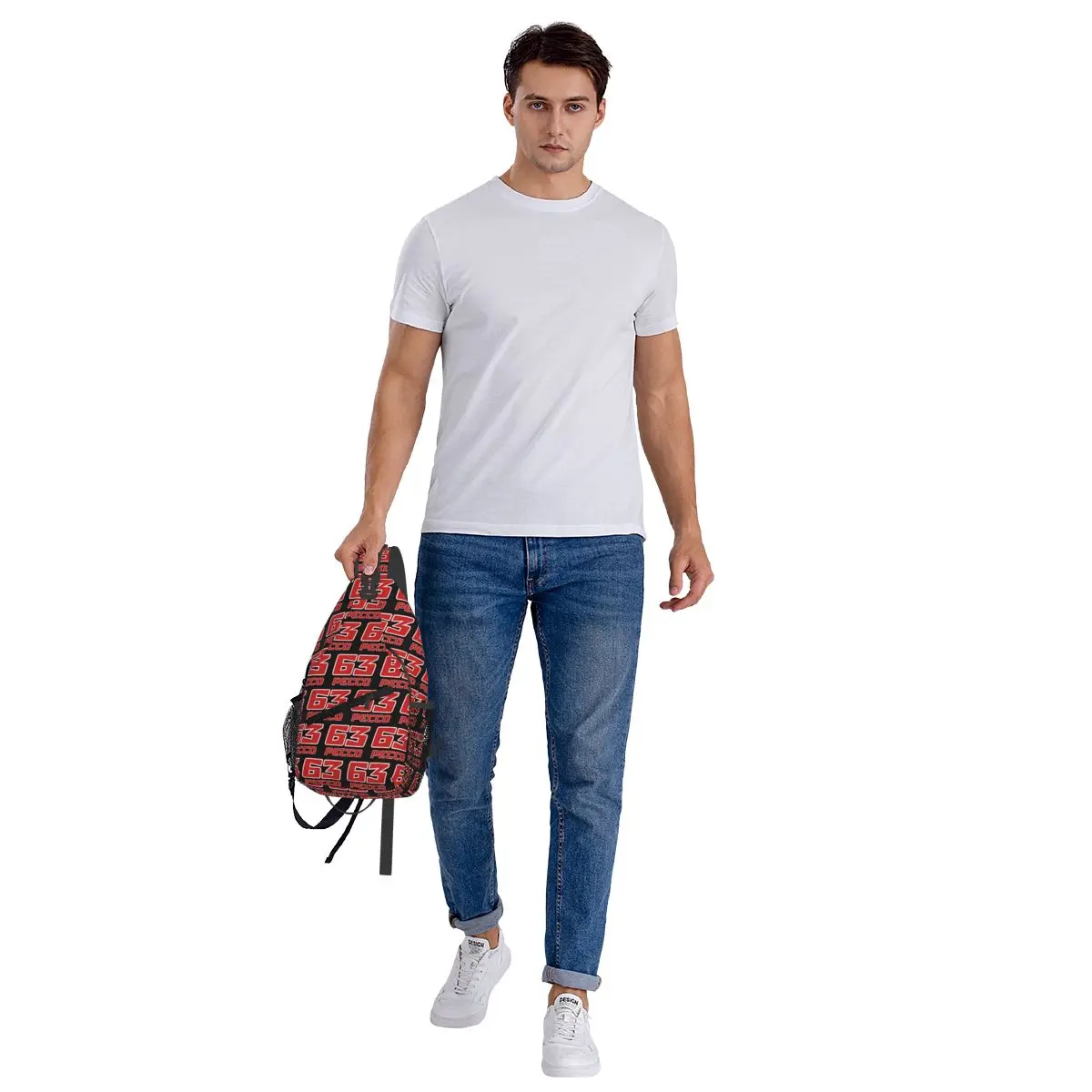 Pecco Bagnaia 63 حقيبة صدر للرجال حقيبة ظهر كروس بودي حقيبة صدر للسفر والمشي لمسافات طويلة حقيبة كتف Daypack