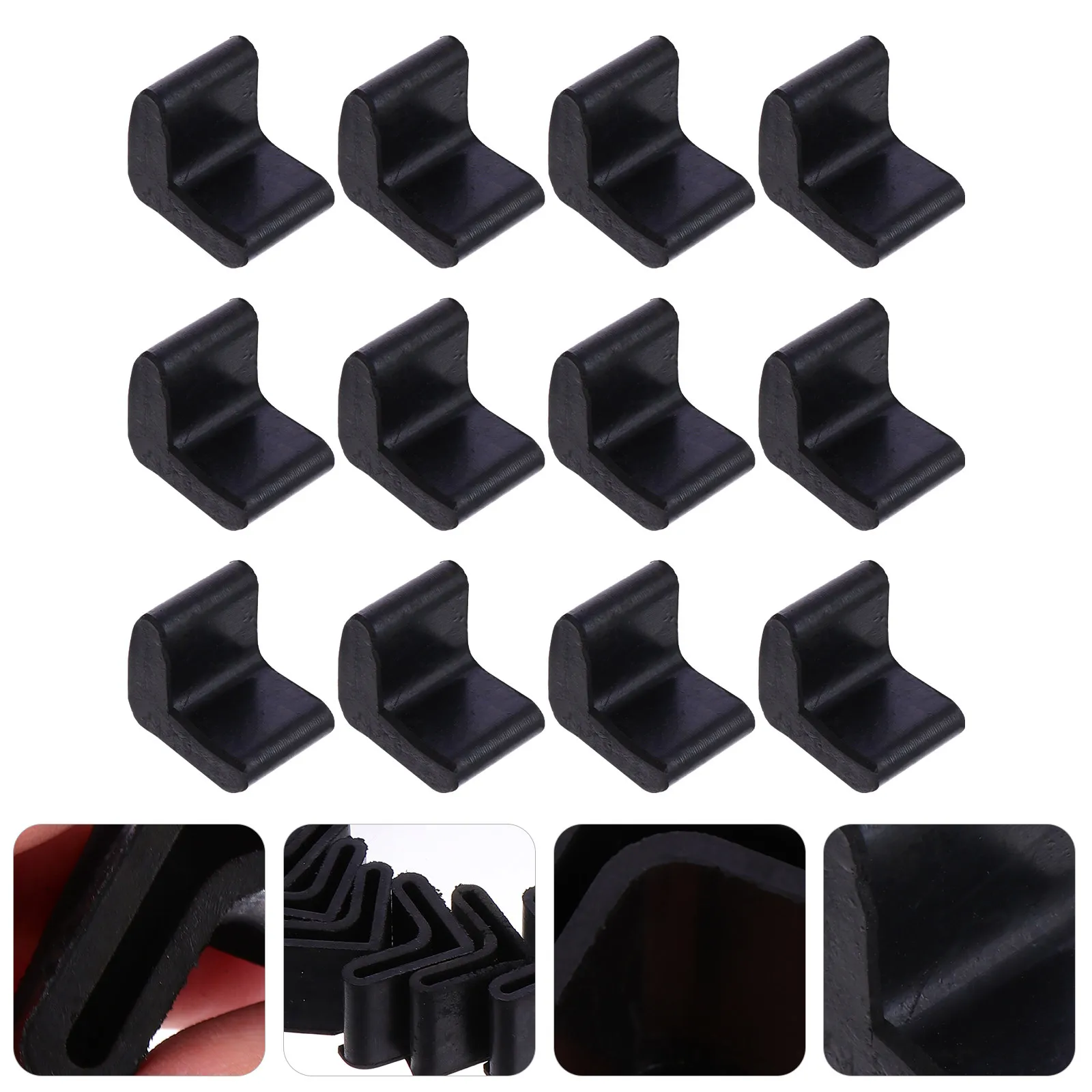 30Pcs Heavy Duty L-Shaped Rubber Feet Covers Furniture Angle Pads for Hardwood Floors Chair Desk Bed Frame Protection Wear