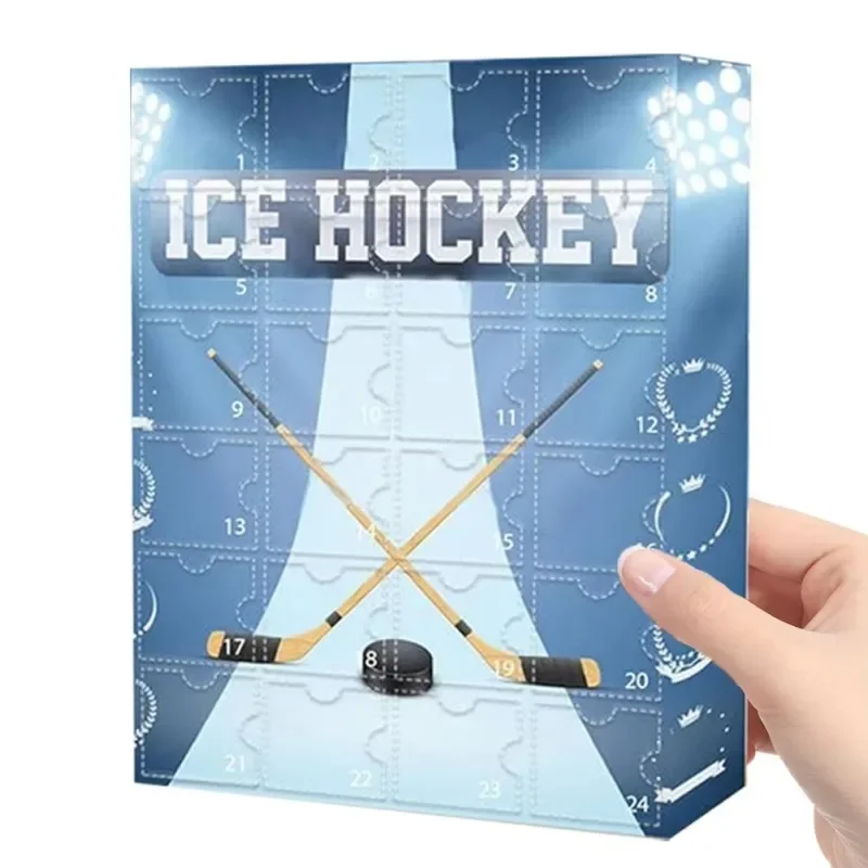 2024 Acrylic Hockey Advent Calendar The One with 24 Little Doors Ice Ball Calendar Team Mini Figures Keepsake Advent Calendar