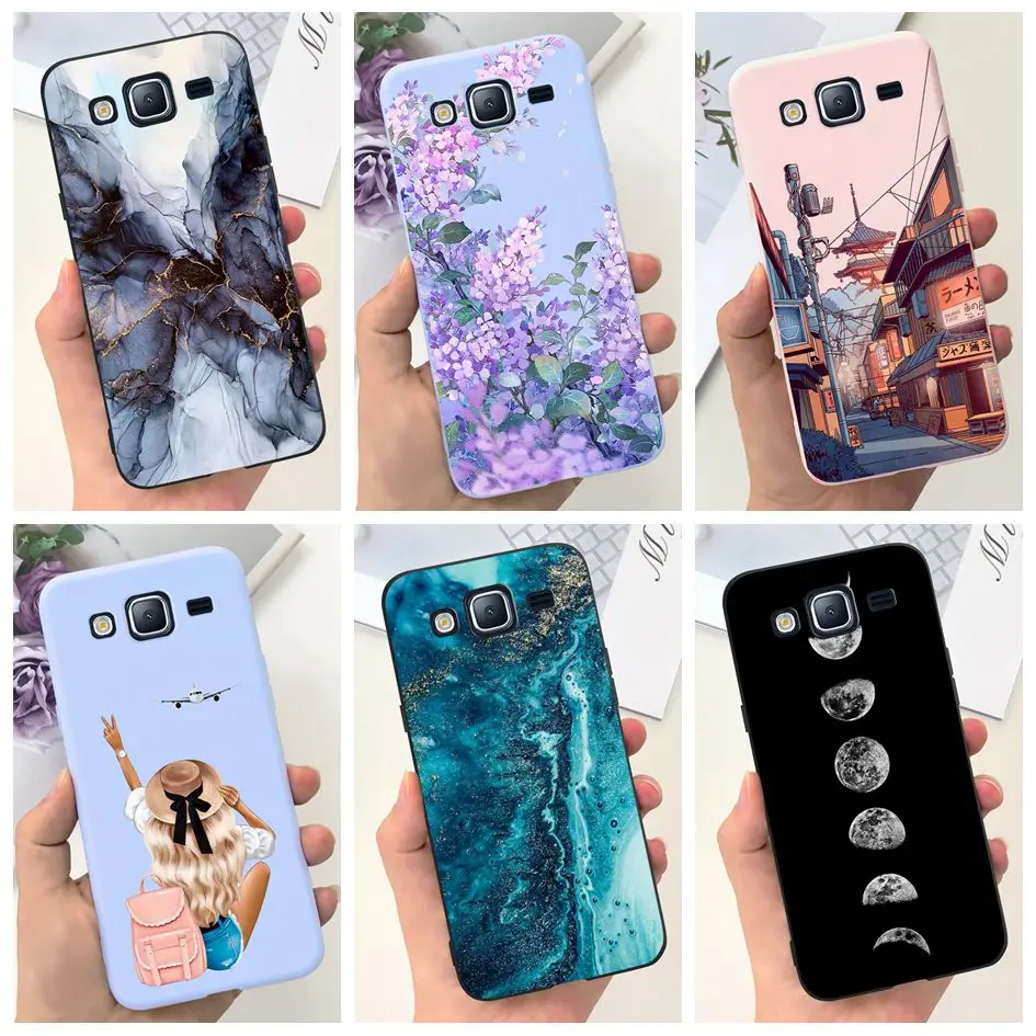 For Samsung Galaxy J5 Case J500F J500H J500G Silicone Cover Popular Flower Marble Soft Phone Case For Samsung J7 2015 J700 Funda