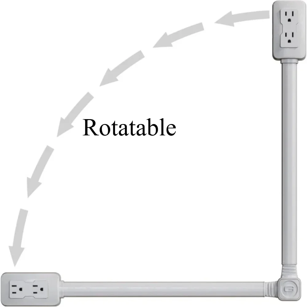 1Pc for Hidden Wall Sockets Adjustable Rotating Power Socket Sofa Bedside Extender Electrical Outlet Extender Fireproof Material
