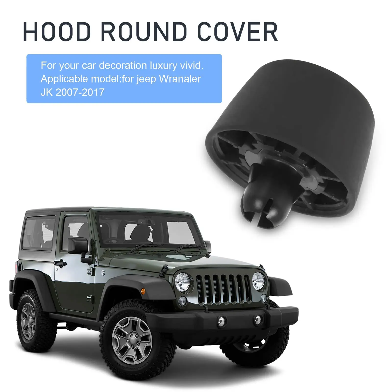 55395650AD engine hood, hood gear block, rubber gasket plug kit suitable for Jeep Wrangler JK 07-17