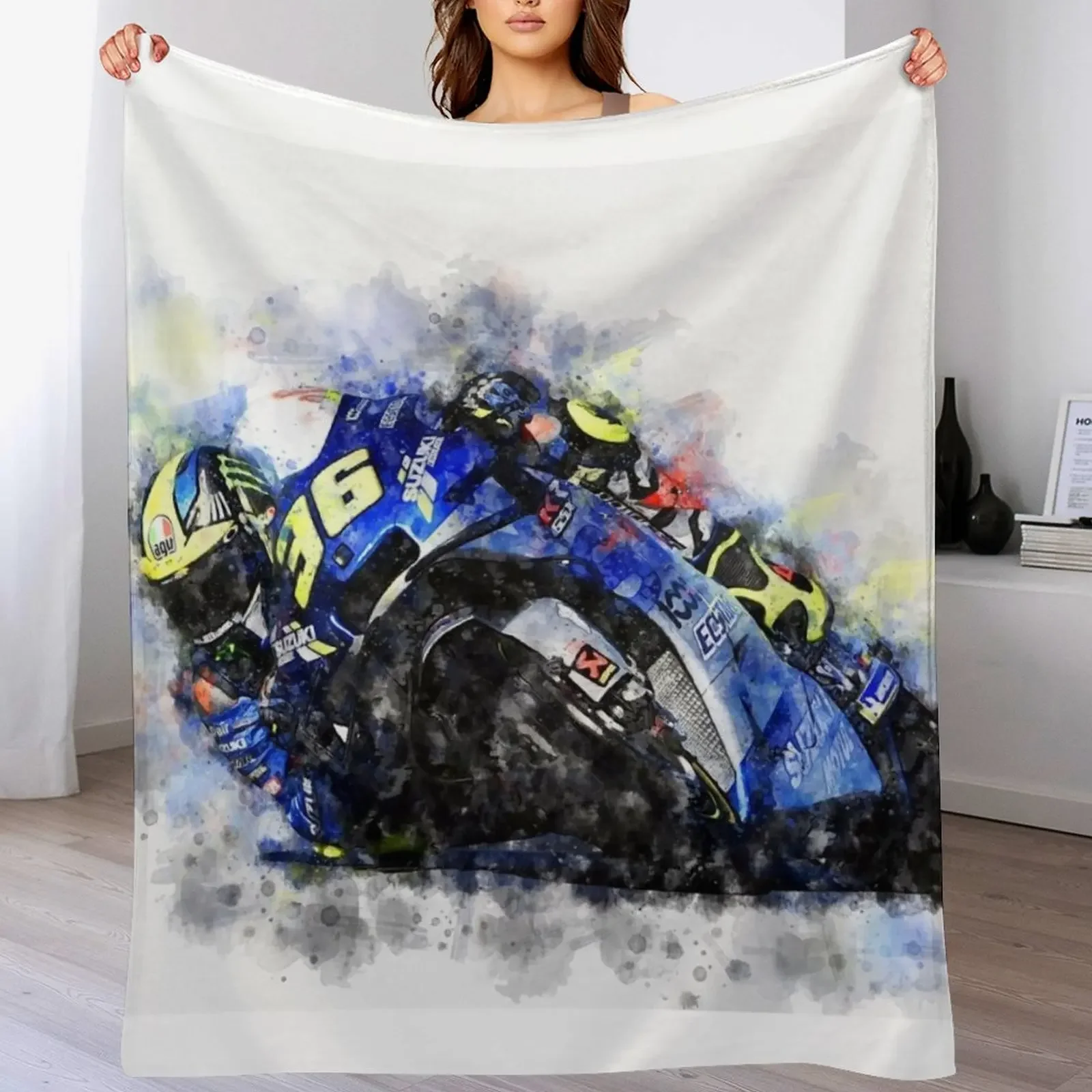 Kenny Roberts Throw Blanket Cozy Light Blanket for Travel Camping Picnic