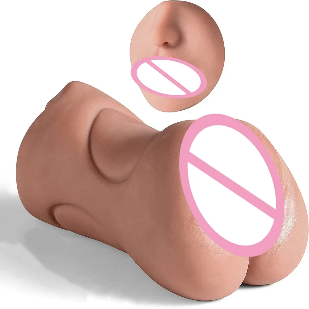 3 In 1 Pocket Pussy Male Masturbators with Real Texture Oral Vaginal Anal Artificial Sex Toys for Adults Men Blowjob Penetration view 6