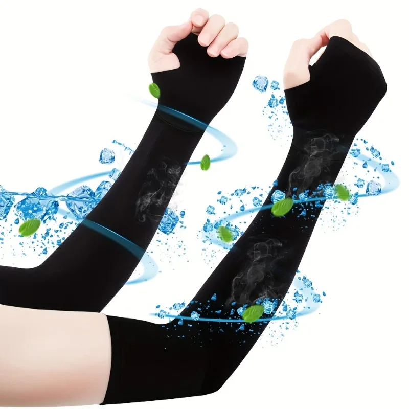

Universal UV Protection Arm Sleeves with Thumb Hole for Summer Sports Fishing Hiking Cooling Breathable Unisex Sun Block Sleeves