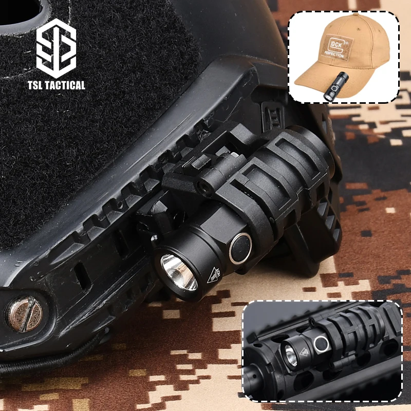 Military Tactical Helmet Light FAST Helmet Flashlight Accessories Strobe Zoom Weapon Flashlight Camping Survival Safety Lamp