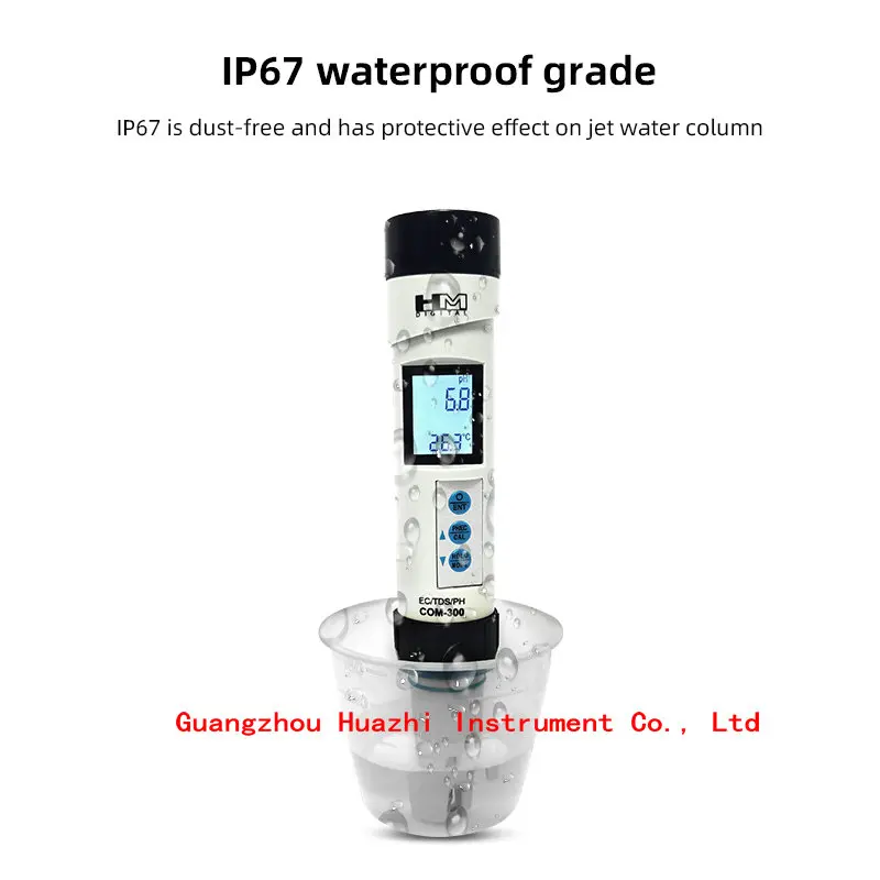 YUNYI HM Digital COM-300 Conductivity TDS/ec/ph ph detection pens Waterproof Water quality detector