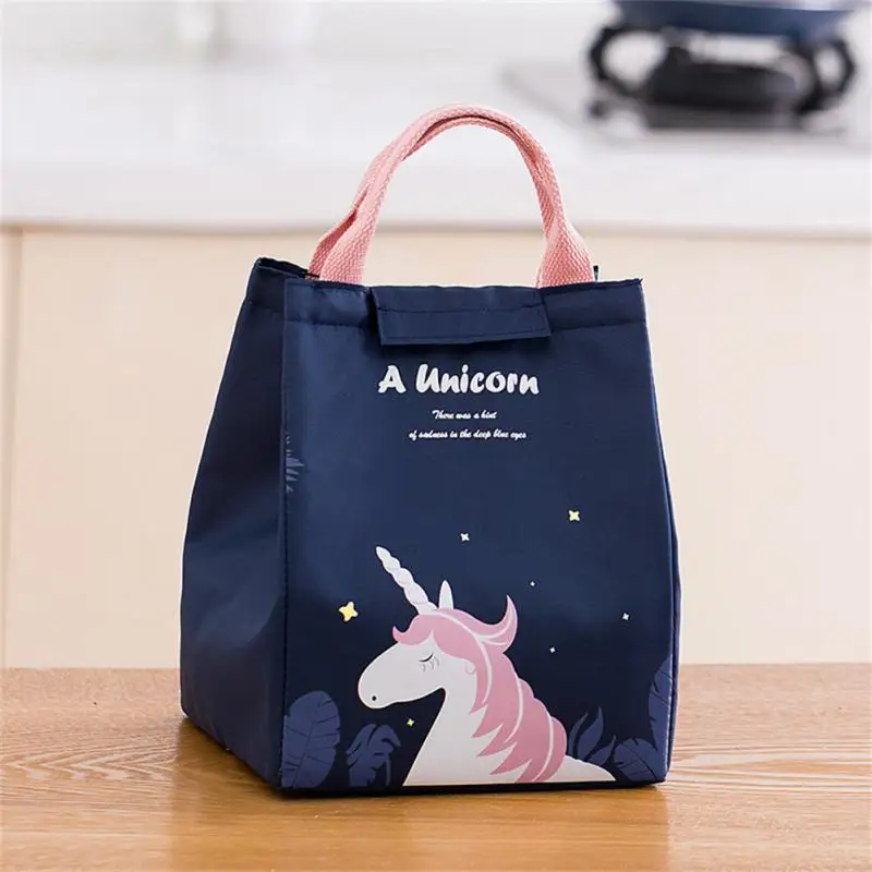 Cute Thickened Student Lunch Bag Thermal Waterproof Storage Bag Lunch Box Cartoon Insulated Cooler Lunch Bag Breakfast Organizer