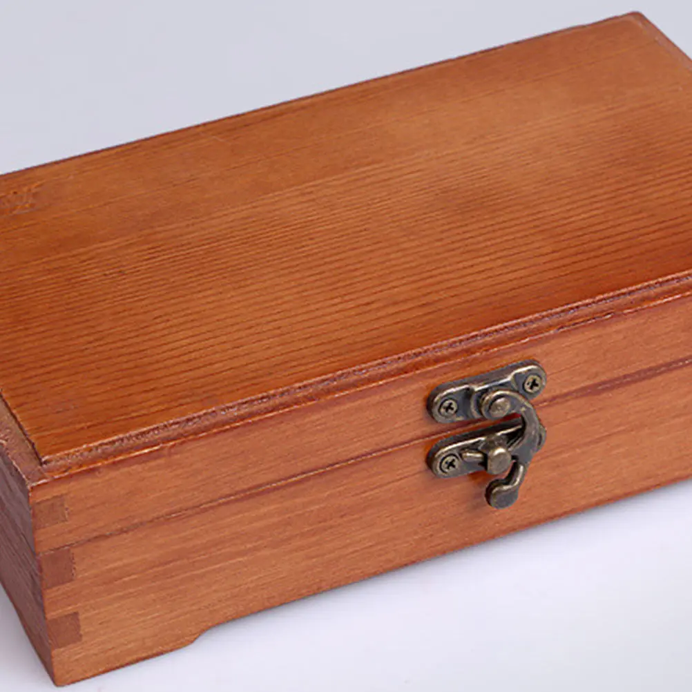 Solid Wood Stationery Box Storage Boxes Pen Pencil Classroom Holder Desk Wooden