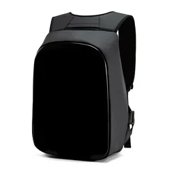 Mochila negra con mango de transporte suave, impermeable, pantalla completa, carcasa dura, gran capacidad, informal, Vertical, cuadrada, portátil de viaje