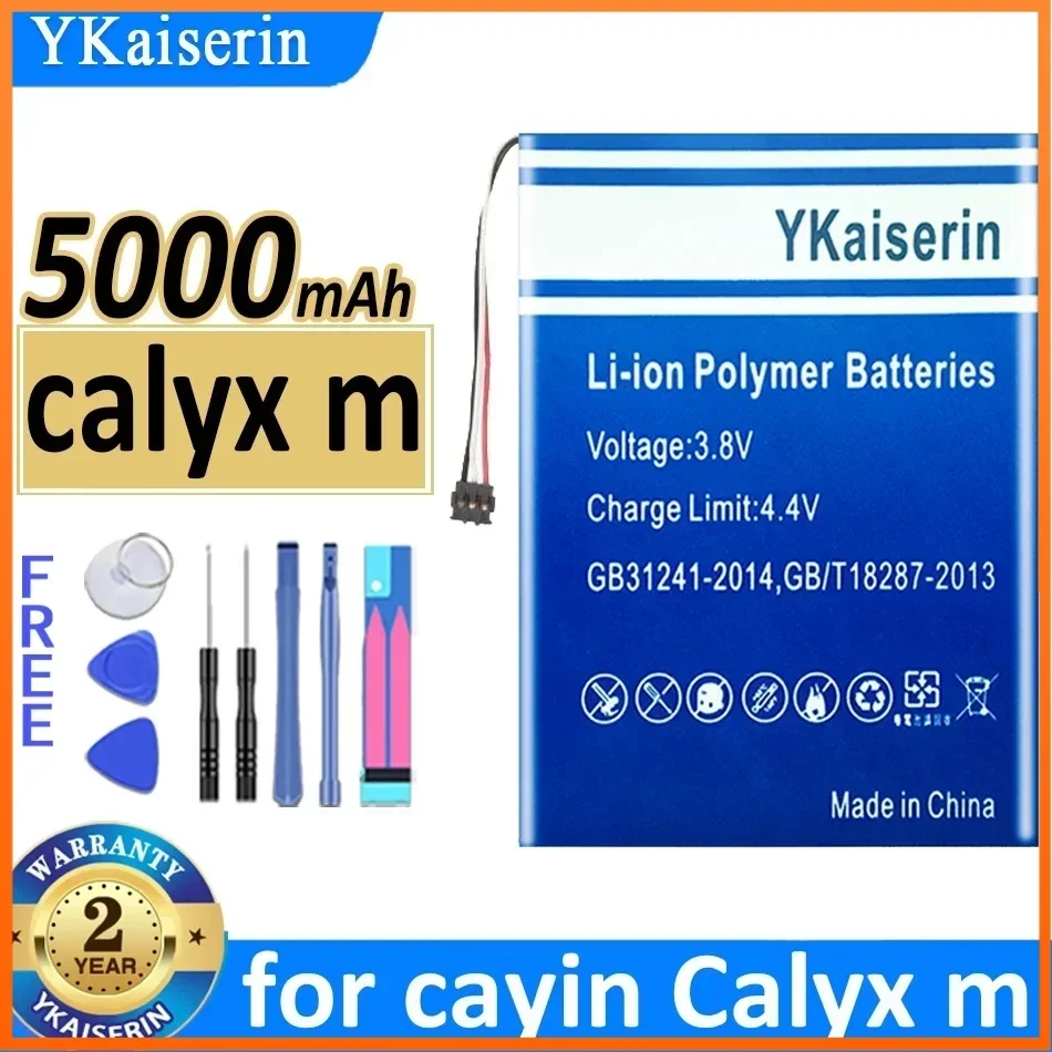 YKaiserin 5000mAh Calyx M Replacement Battery for Cayin Calyx M Portable Batteries for Cell Phone Warranty 2 Years + Free Tools