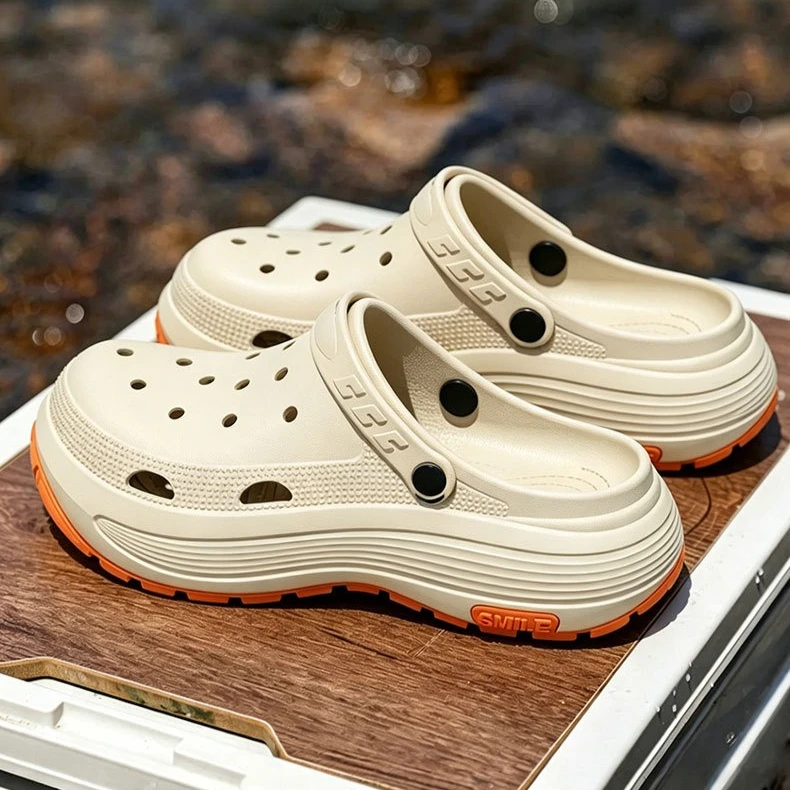 Fashionable Hole Shoes for Men 2026 New Model Thick Sole Arch Support Casual Slippers for Men, anti Slip and Odor Proof