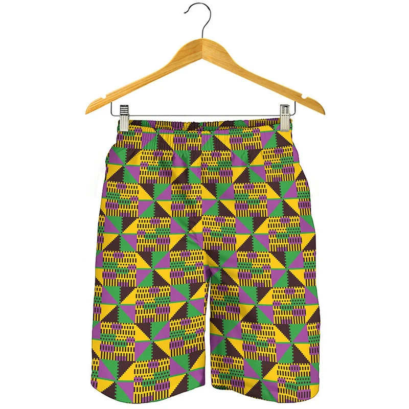 Retro African Ethnic Pattern Beach Shorts Men Summer Street Oversized Short Pants 3d Printed Surf Board Shorts Cool Swim Trunks