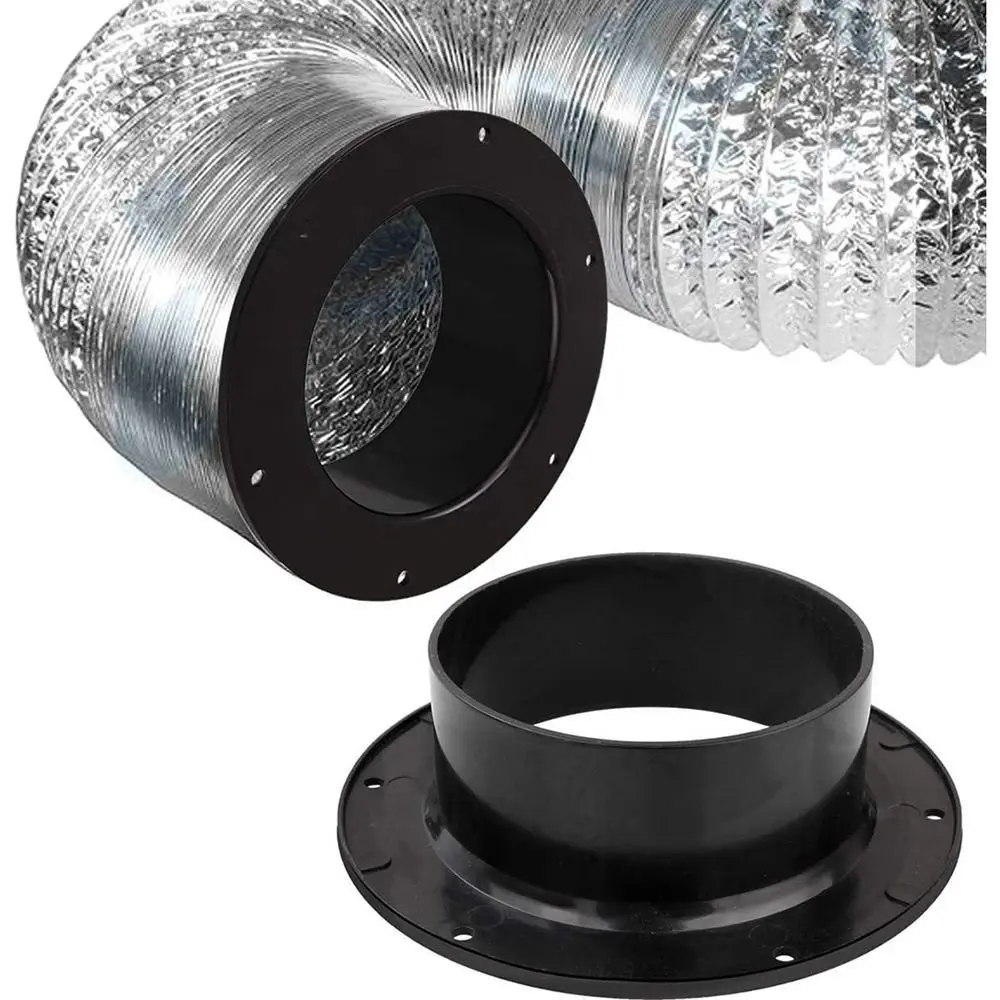 

Household Accessories Round Wall Flange Connector Black Plastic Exhaust Pipe Connector Air Pipe Joint Ventilation Pipe