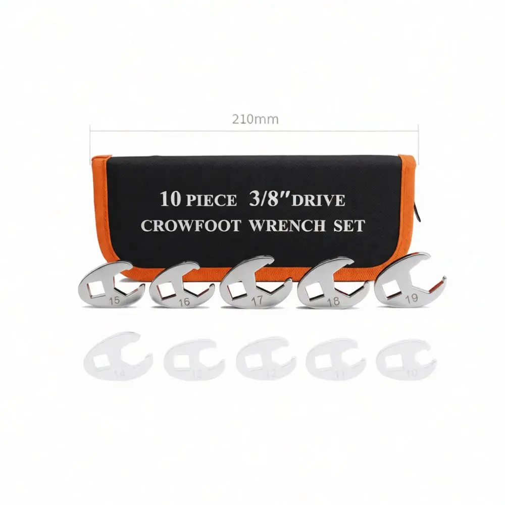 10 Brake Line Wrench Tool Kit 3 8 Inch Drive Flare Nut Spanner Set For Automotive Car Fuel Pipe Repair Narrow Space Access