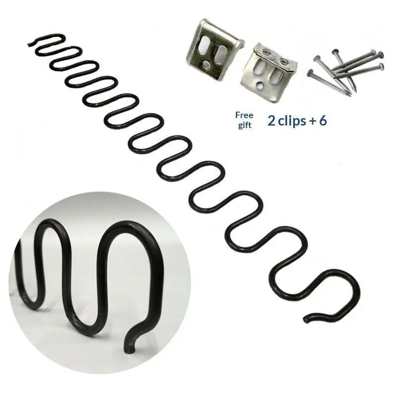 Serpentine Upholstery Zig Zag Sofa Springs with Fixed Clips 40/45/50cm Fit for Home DIY Sofa Repair Refurbishment Use