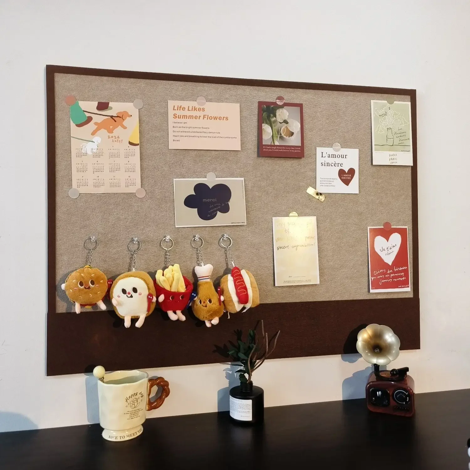 Japanese Felt Board Wall Stickers Photos Message Diy No Punching Wallpaper Decorating Board Desktop Dormitory Bedroom Decor