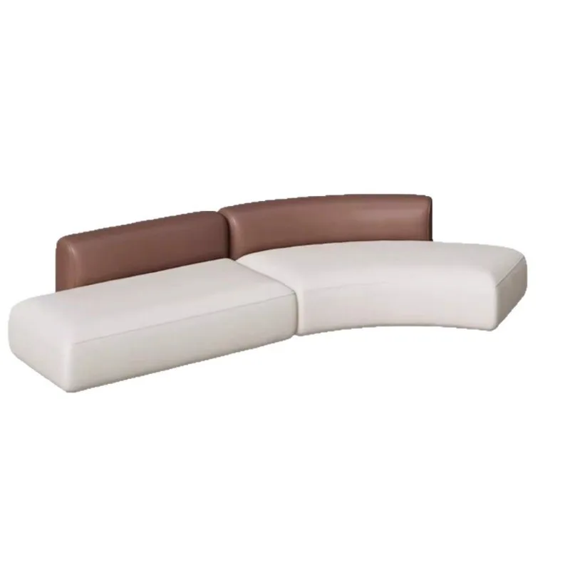 Sales Office Leather Art Sofa Rest Area Reception Beauty Salon Office Club Semi-circular curved sofa