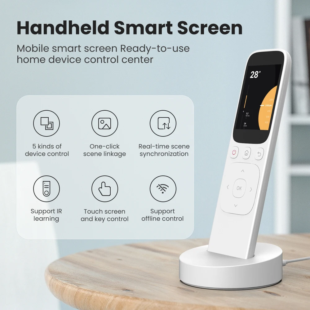 MIUCDA Tuya WiFi Smart Handheld Central Control Panel supports IR,RF,Wi-Fi,Zigbee and BLE,connecting various smart home devices