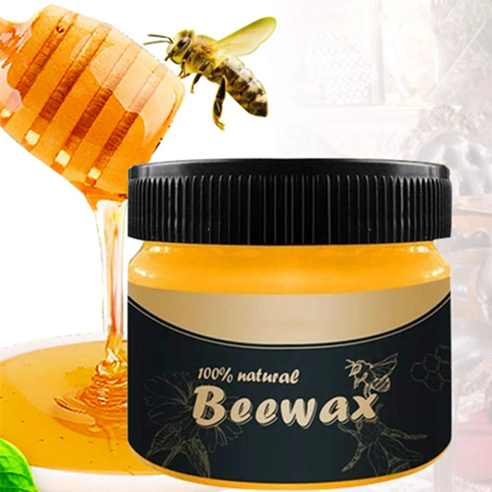 1/2 Stück Holzgewürz-Bienenwachs – traditionelle Bienenwachspolitur für Holz und Möbel, pflegt mit Schwamm und glänzenden Zwecken