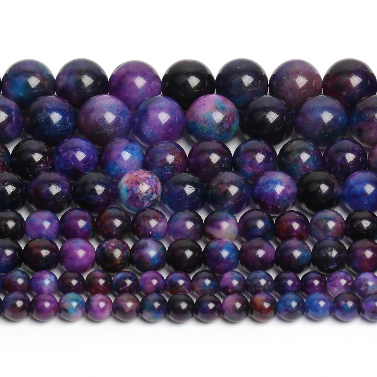 6/8/10/12mm Starry Sky Sugilite Beads Natural Stone Blue Purple Round Loose Beads For Jewelry Making Diy Bracelets Accessories