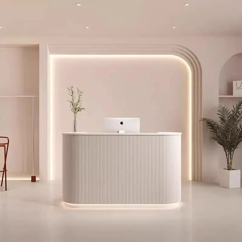 Modern Minimalist Reception Desks Dental Arc-shaped Reception Desks Painted Bar Counter Office Furniture Banco Reception ZY40JDT