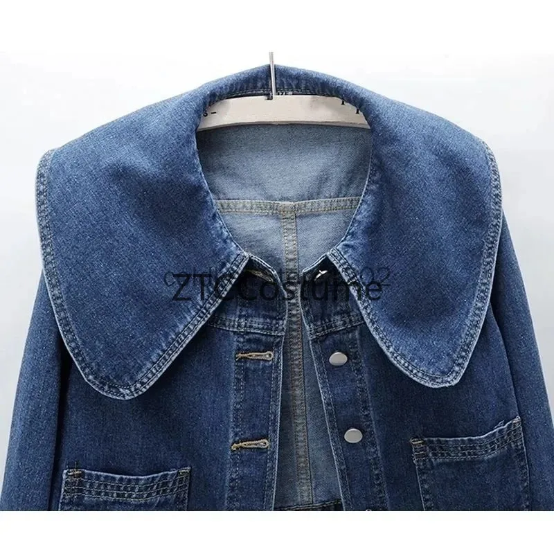 Cosplay Denim Jacket Women Long Sleeve Casual Short Coat Female Jeans Jacket Outerwear Spring Autumn Jaqueta Feminina view 4