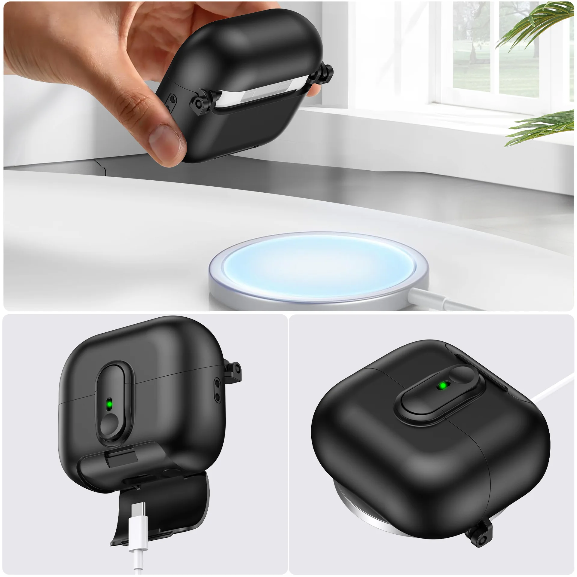 Чехол с замком для Samsung Galaxy Buds 3/Buds 3 Pro со шнурком, мягкий защитный чехол из ТПУ для телефона Samsung Galaxy Buds 3Pro