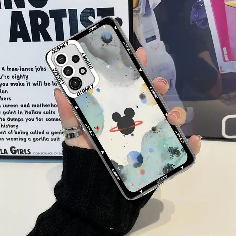 Disney Mickey Mouse Logo Phone Case for Samsung Galaxy A35 A55A53 A54 A73 A34 A33 A25 A24 A13 A14 A15 Soft Transparent Cover