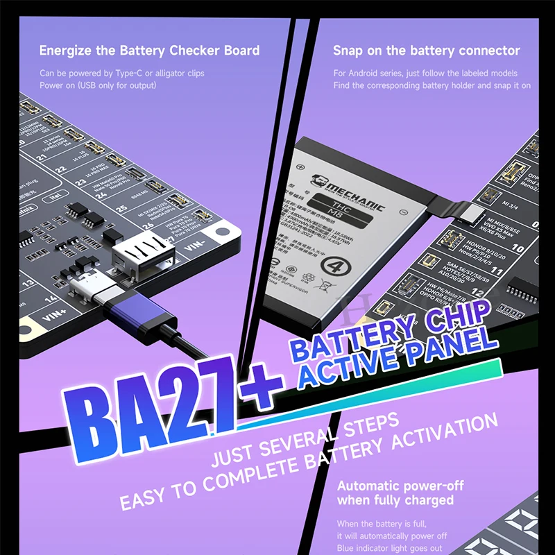 لوحة كشف الشحن السريع للبطارية الميكانيكية لهاتف iPhone 6-16 Pro Max، تفعيل الهاتف Samsung Xiaomi Android #3