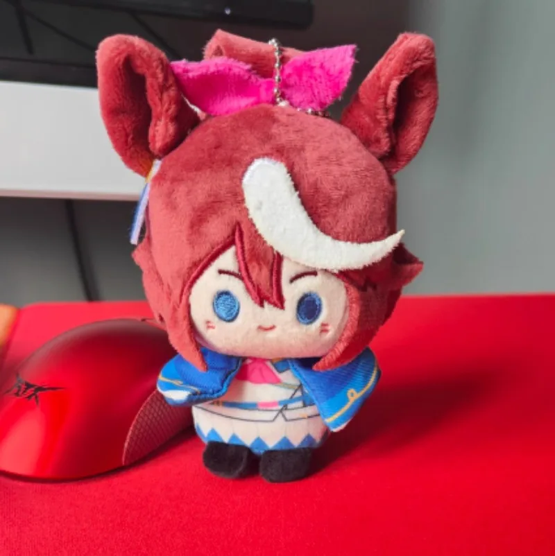 Uma Musume joli Derby Tokai Teio semaine spéciale assis Pose poupées Silence Suzuka douche de riz porte-clés en peluche poupée en peluche pendentif
