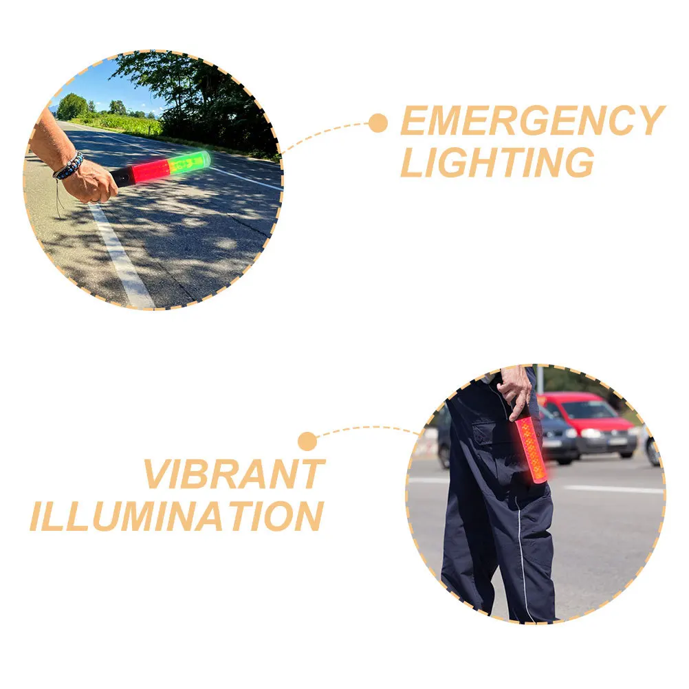 2Pcs LED Warning Safety Traffic Wands 26cm High Brightness Emergency Directional Light Parking Control Concert Signal Sticks